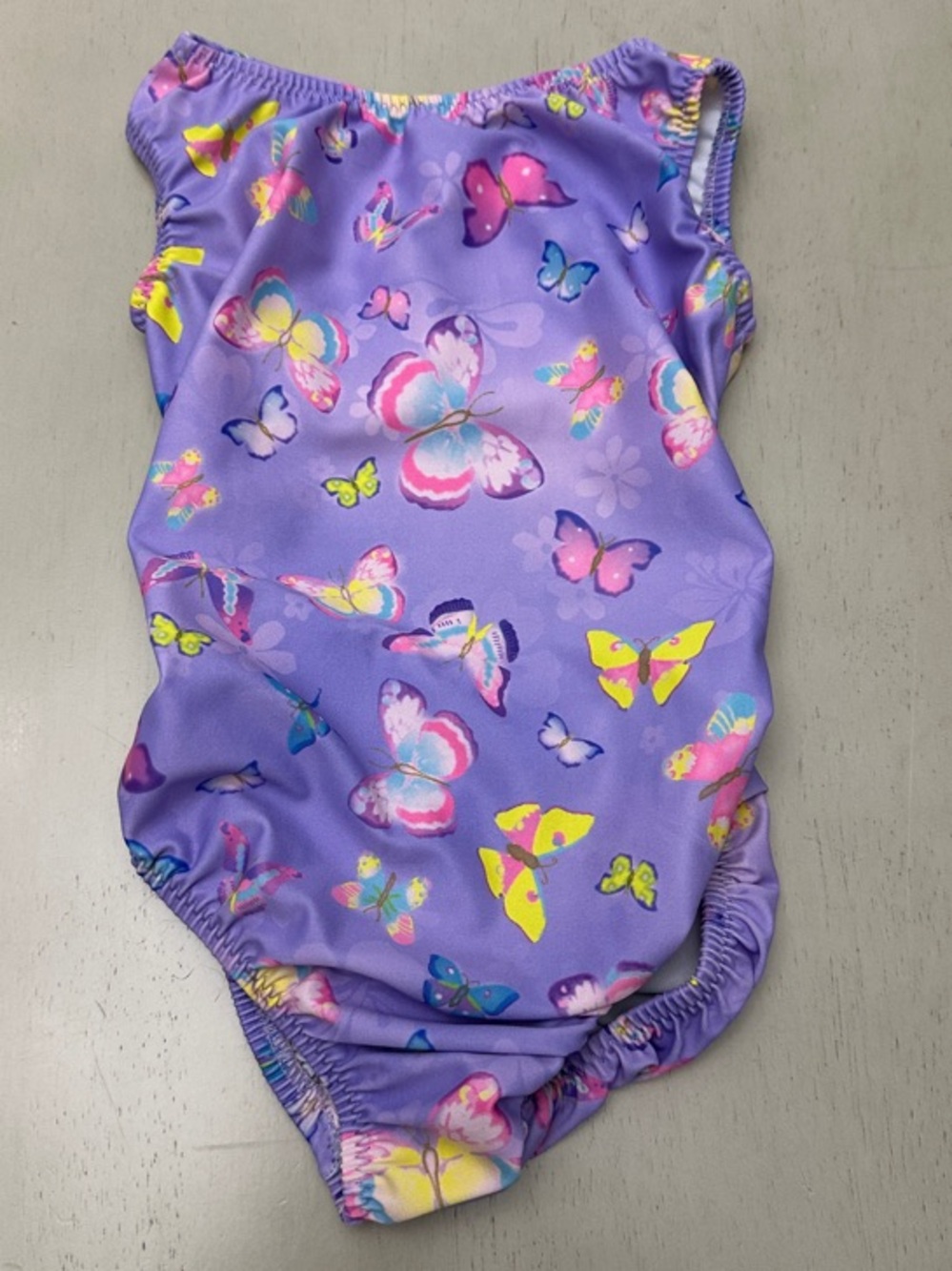 Foxy’s Leotards Girls Purple Butterfly Gymnastics Leotard - size 6
